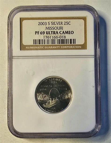 2003 S Missouri Silver State Quarter 25c Proof Ngc Pf69 Uc Ultra Cameo