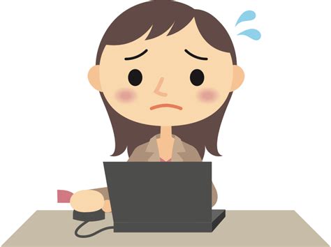 Sad And Upset At Computer Work Openclipart
