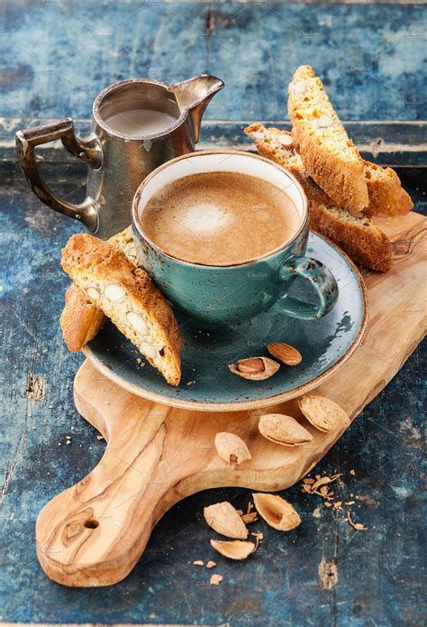 Coffee cup and cantucci | High-Quality Food Images ~ Creative Market