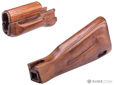 Ufc Real Wood Stock And Handguard Kit For Ak74 Airsoft Aeg Rifles