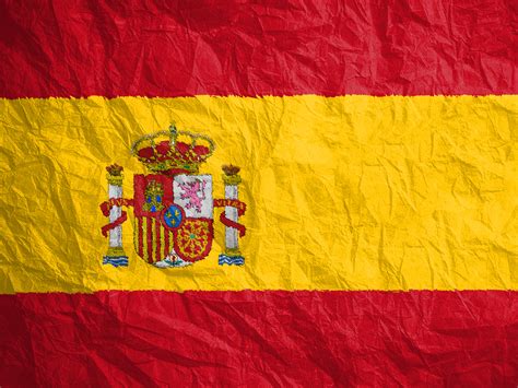 Die spanische flagge ist eine vertikale trikolore und zeigt in der mitte das nationale emblem. Flagge Spaniens 017 - Hintergrundbild
