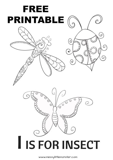 Coloring pages for children : I is for Insect Colouring Page | Insect coloring pages, Bug coloring pages, Coloring pages