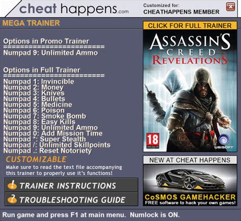 Assassin S Creed Revelations Trainer V Update
