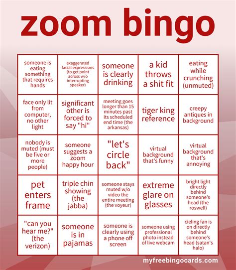 These bingo games can be downloaded for free from the windows 8 app store. Zoom Bingo. Someone had to make it : Zoom