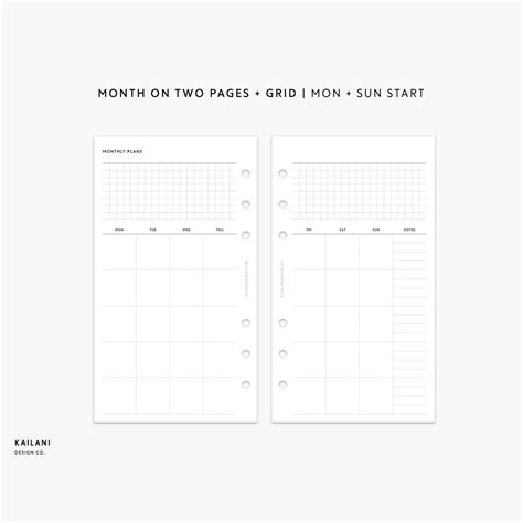 Undated Personal Monthly Planner Inserts Personal Month On Etsy