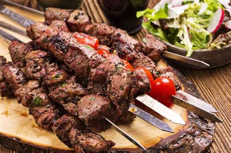 Marinated Greek Lamb Souvlaki Recipe Skewers With Pita And Tzatziki