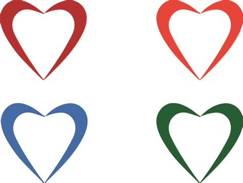 Colorful Vector Hearts Vector Heart Free Vector Free Download