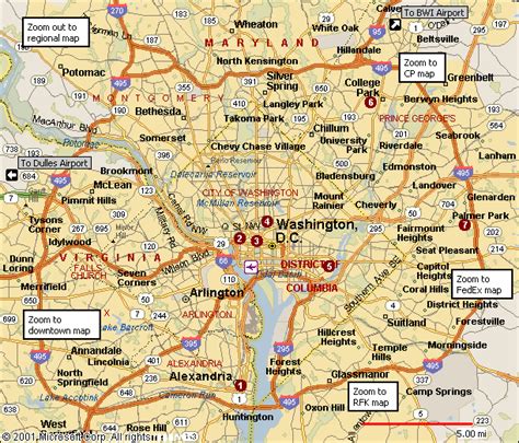 Washington Dc District Of Columbia Map