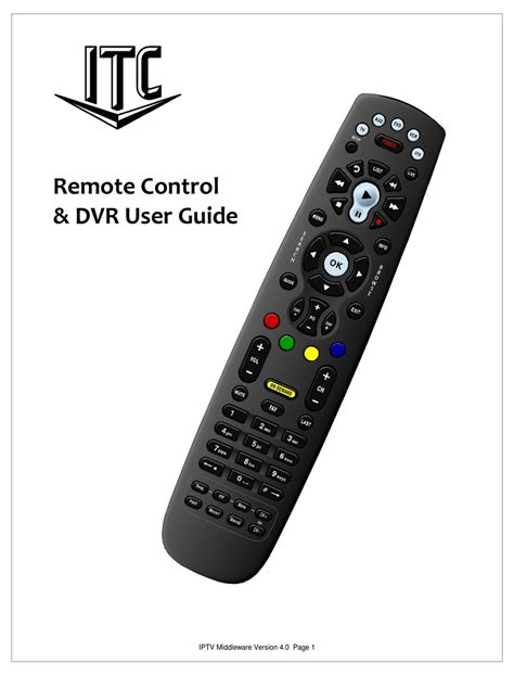 Itc Remote Control User Manual Pdf Download Manualslib