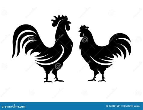 Hen And Rooster Vector Illustration 5440062