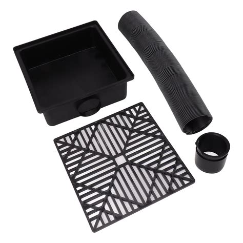 Black Gutter Downspout Extensions Catch Basin Low Profile Downspout