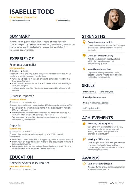5 Freelance Journalist Resume Examples And Guide For 2023