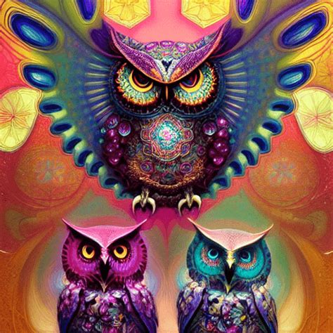 Owls Made With Fractal Gems Fractal Crystals And Intricate Octane