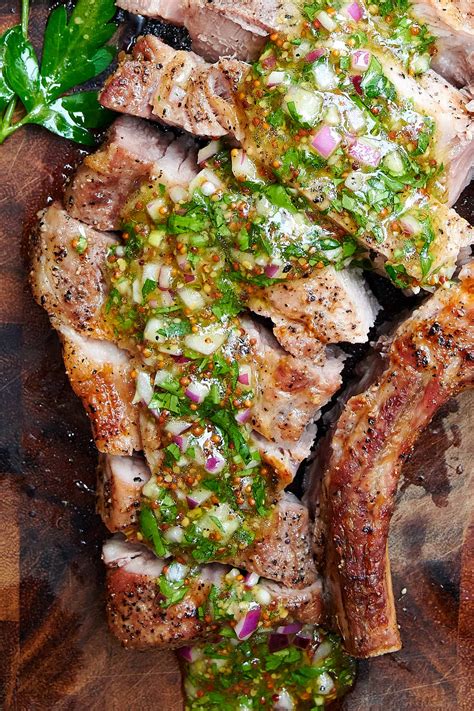 For me, center cut pork chops are the perfect middle ground, with a similar fat content to chicken thighs of around 9g per serving. Air Fryer Pork Chops with Mustard Chimichurri Sauce ...