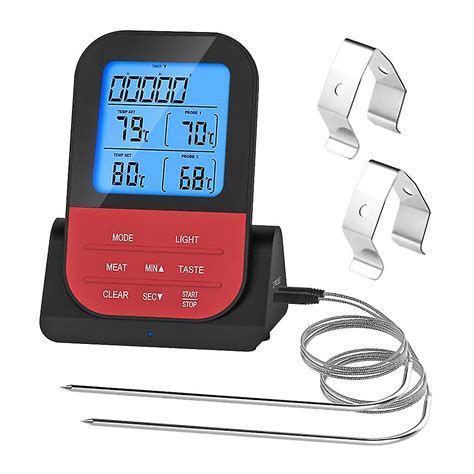 Wireless Remote Meat Thermometer Dual Probe Digital Backlight Cooking