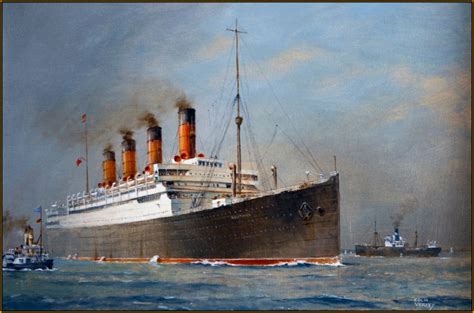 Cunard Line Rms Aquitania Ship Poster Painting Ocean