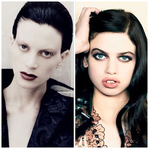 Three Different Pictures Of Women With Blue Eyes And Black Hair One Is