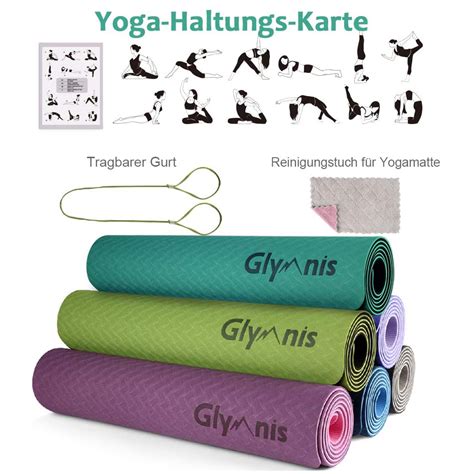 glymnis yoga mat exercise mat made of thermoplastic elastomer tpe non slip exercise mat