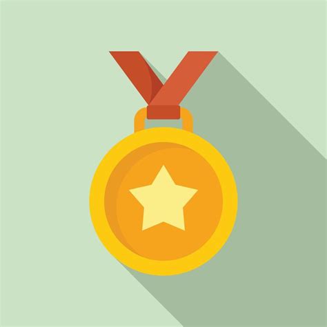 Gold Medal Icon Flat Style 14669075 Vector Art At Vecteezy