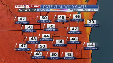 ALERT DAY Wind Gusts Up To 50 Mph Possible Monday