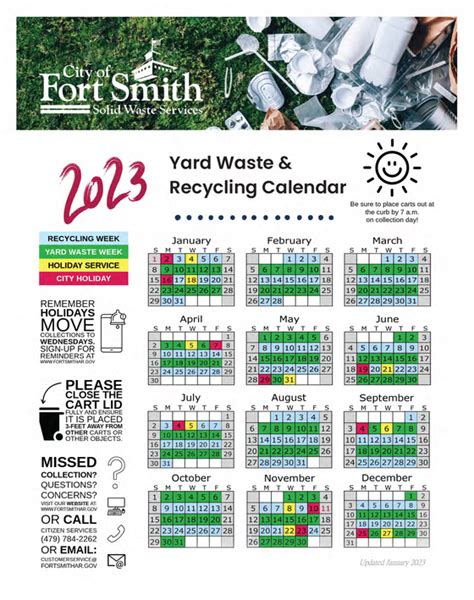 Yard Waste And Recycling Calendar