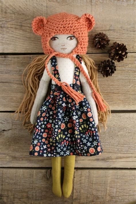 Fabric Doll Rag Doll Handmade Doll Embroidered Doll Crochet