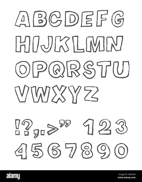 Handwritten Sans Serif Alphabet Stock Photo Alamy