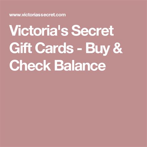 Victorias Secret T Cards Buy And Check Balance Victoria Secret