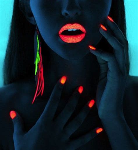 Untitled Black Light Makeup Neon Lips Neon Makeup