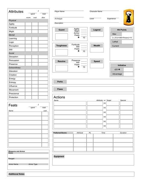 Hero System Form Fillable Character Sheet Printable Forms Free Online