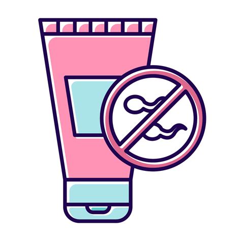 Spermicide Pink Color Icon Female Preservative Method Contraceptive