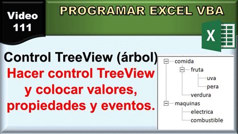 111 excel vba Control treeview árbol YouTube