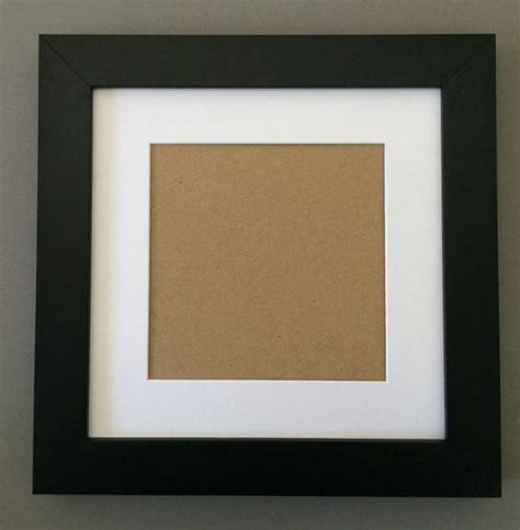 12x12 Square Black Picture Frame With White Mat For 8x8