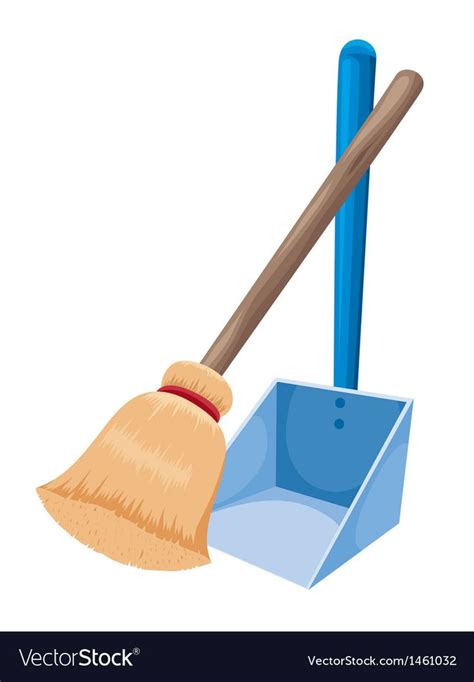 Broom And Dustpan Royalty Free Vector Image Vectorstock Broom And