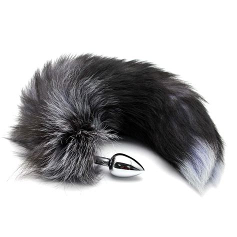 Black Faux Fox Tail Adult Sex Toy Anal Plug Insert Stopper Butt Toy Sex Product T701 Clothes
