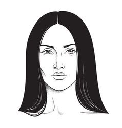 Beautiful Woman Portrait Face Chart Template Vector Image