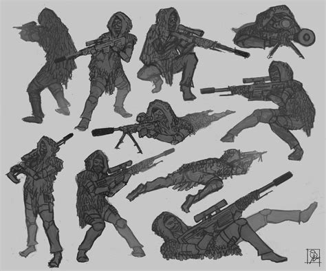 Sniper Pose Drawing