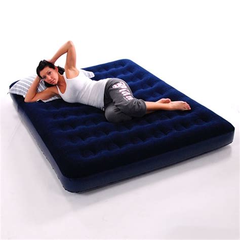 Recommended for ages 4 years and up; Double Inflatable Flocked Blow Up Air Bed Airbed Guest ...