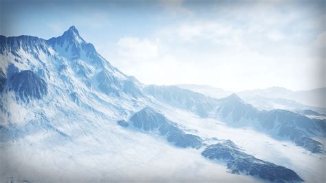 Snowy Mountains Landscape By Pixel Perfect Polygons In