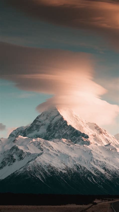 Download Wallpaper 1080x1920 Mountains Peak Clouds Snowy Landscape