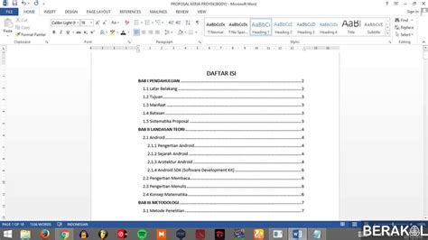 Materi Lengkap Membuat Daftar Isi Secara Otomatis Pada Microsoft Word