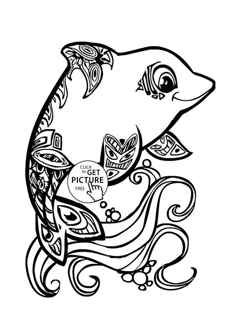 Beautiful Dolphin Coloring Page For Kids Animal Coloring Pages