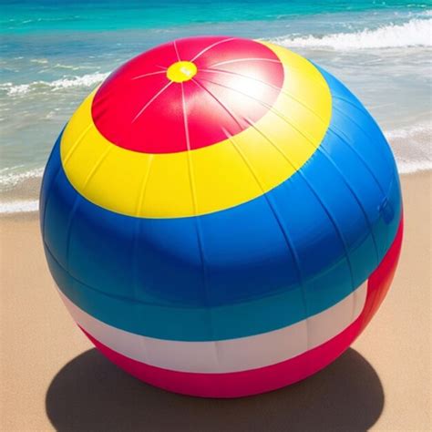 premium ai image beach ball on a sandy beach
