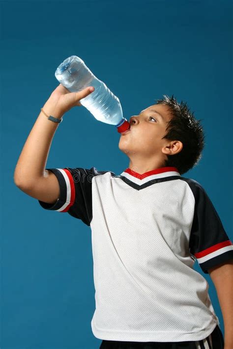 Thirsty Boy Drinking Water Stock Photo Image Of Active 2698500