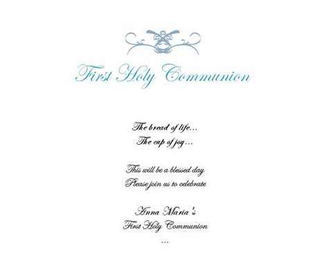 First Communion Free Suggested Wording By Theme Geographics