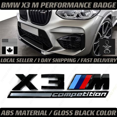 Bmw X3 Series Gloss Black Emblem X3m Competition Number Etsy