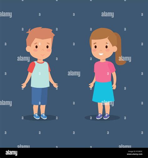 Boy And Girl Cartoon Stock Vector Image And Art Alamy