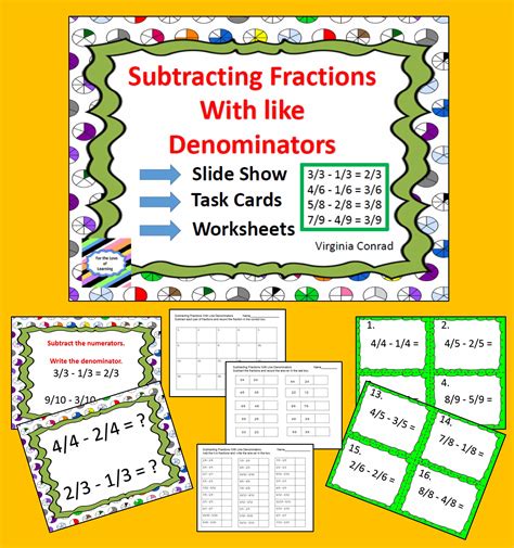 Fun And Easy Materials To Use As You Focus On Subtracting Fractions