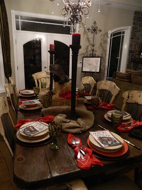Murder mystery parties are flexible, as you can serve appetizers the entire time, or have a formal sit down dinner. Trisa & Co. Designs & Events: Western Murder Mystery ...
