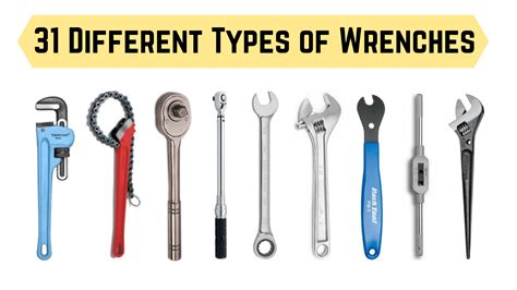 Following Are The 31 Types Of Wrenches How They Use With Pictures And